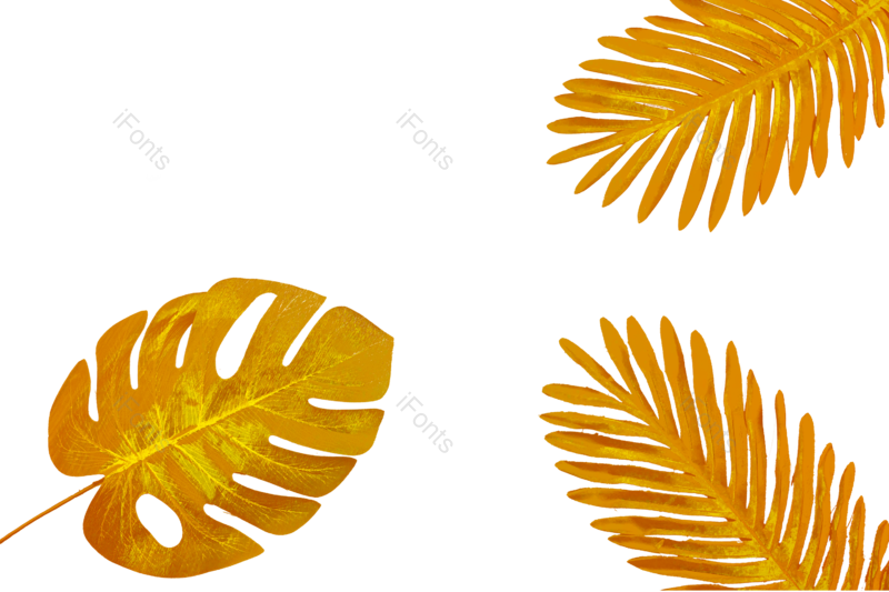 秋天图片,装饰叶子元素,树叶PNG,金属免抠素材